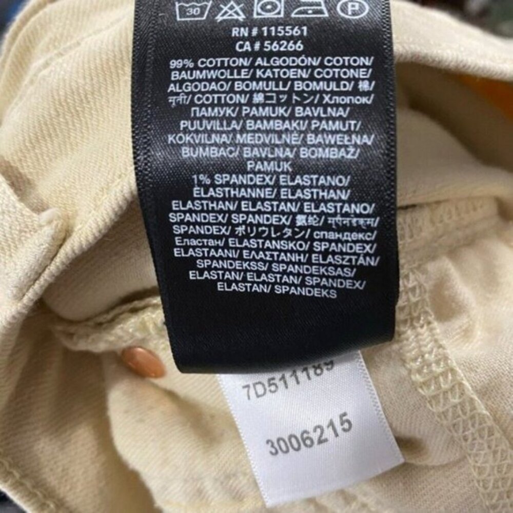 7 For All Mankind Jeans Size 36 x 30 Slimmy Khaki Jean Pants Beige Tan - Picture 9 of 10